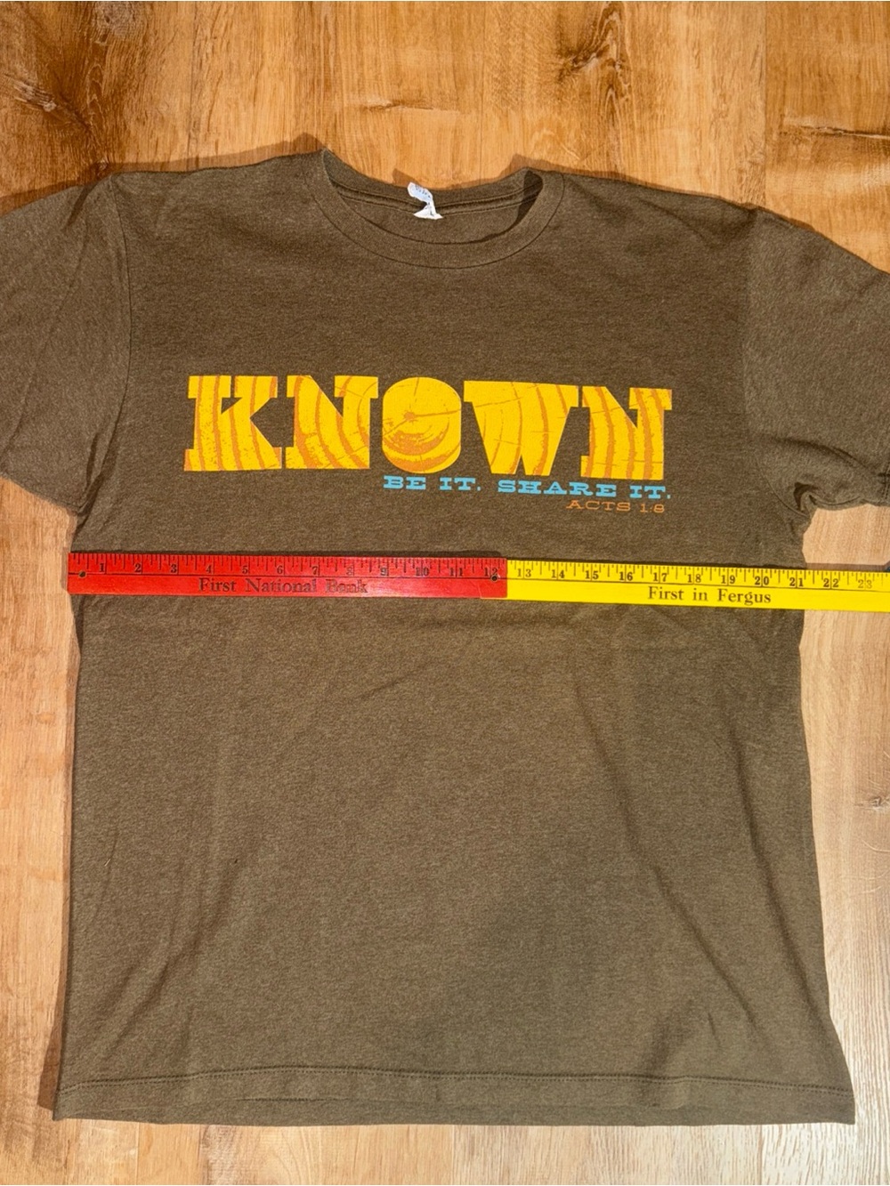 Vintage Known Browns Distressed Acts 1:9 Jesus Christian Shirt Fuzzy Balls sz L